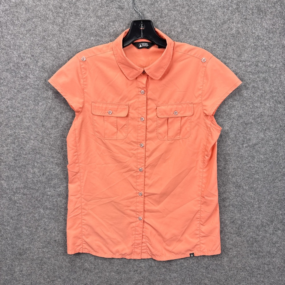 Eastern Mountain Sports Womens Coral Orange Ripstop Hiking Shirt Small S15W0006